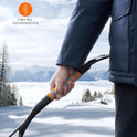 AstroAI 27" Snow Brush and Detachable Ice Scraper with Ergonomic Foam Grip for Cars, Trucks, SUVs (Heavy Duty ABS, PVC Brush, Orange)