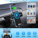 Wireless Car Charger, MOKPR 15W Fast Charging Auto-Clamping Car Phone Holder Wireless Charger Air Vent Car Phone Mount for iPhone17/16/15/14/13/12 pro/12/11/X/8, Samsung Galaxy S24/S23/S22/S21/S20