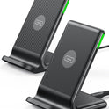 Wireless Charger, INIU [2 Pack] 15W Fast Wireless Charging Stand, Wireless Charging Station with Sleep-Friendly Adaptive Light for iPhone 17 16 15 14 13 12 Pro Max Samsung Galaxy S23 S22