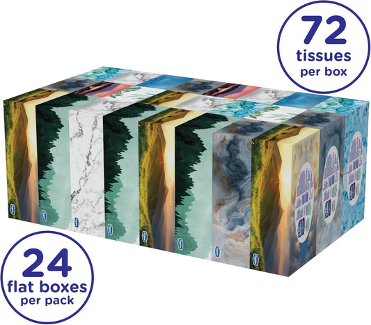 Royale Velour 3 Ply Facial Tissue, 24 Tissue Boxes, 72 Tissues per Box