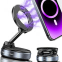 snanlen Upgraded 360° Vacuum Magnetic Phone Holder, Magnetic Car Phone Mount, Hands-Free Suction Cup Phone Holder for Car/Gym/Mirror/Shower, Car Mount Compatible with iPhone 17 Pro Max/Android