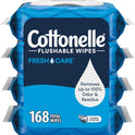 Cottonelle Fresh Care Flushable Wet Wipes, Adult Wet Wipes, 4 Flip-Top Packs, 42 Wipes per Pack (168 Total Flushable Wipes)