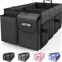 HOTOR Trunk Organizer - Car Organizer, Foldable Trunk organizer for SUVs & Sedans, Car Accessories, Tools, Sundries, 2 Compartments, Black