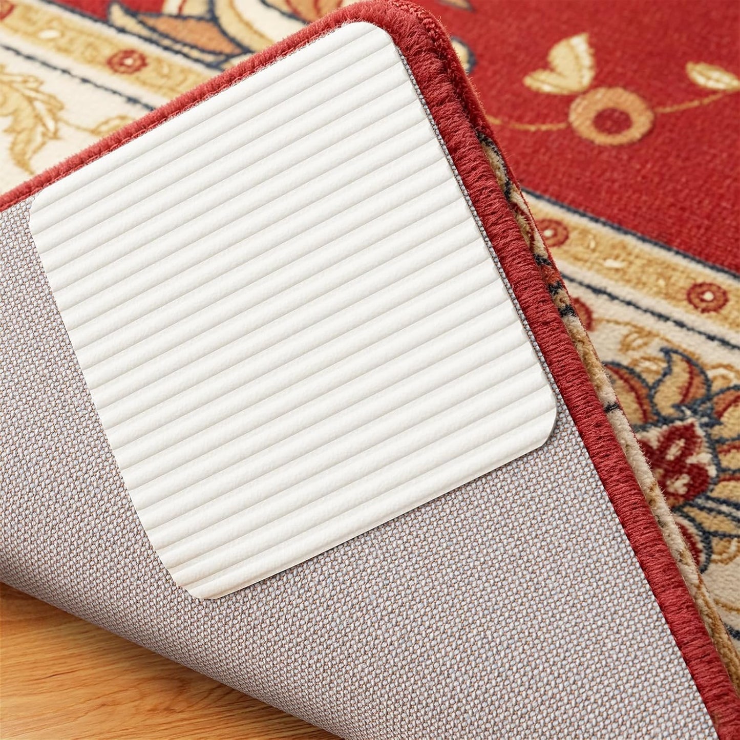 Home Techpro Rug Pad Gripper for Hardwood Floors No Damage, “Vacuum TECH” - New Materials to Non Slip Rug Pads, Under Rug Carpet Tape : Keep Your Rug in Place & Make Corner Flat