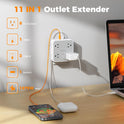 Multi Plug Outlet Extender, TESSAN 900J Surge Protector Plug Extension Block, 8 Outlet Splitter with 3 USB Ports (1 USB C), Electrical Socket for Home Office Dorm Room Essentials, Gray
