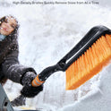 AstroAI 27" Snow Brush and Detachable Ice Scraper with Ergonomic Foam Grip for Cars, Trucks, SUVs (Heavy Duty ABS, PVC Brush, Orange)