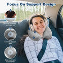 Travel Pillow - Memory Foam Neck Pillow Support Pillow,Luxury Compact & Lightweight Quick Pack for Camping,Sleeping Rest Cushion (Grey)