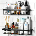 Moforoco Shower Caddy Shelf Organizer Rack, Self Adhesive Black Bathroom Shelves Basket, Home Farmhouse Wall Inside Organization and Storage Decor Rv Accessories, First Camper Apartment Essentials