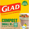 Glad 100% Compostable Bags - Small 10 Litres - Lemon scent 100 Compost Bags