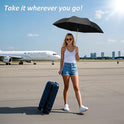 BAODINI Travel Essentials Mini Umbrella for Purse With Case Small Compact UV Sun Protection Lightweight Tiny Pocket Manual Open Close Umbrella for Women Kids and Men Fits Purse Backpack