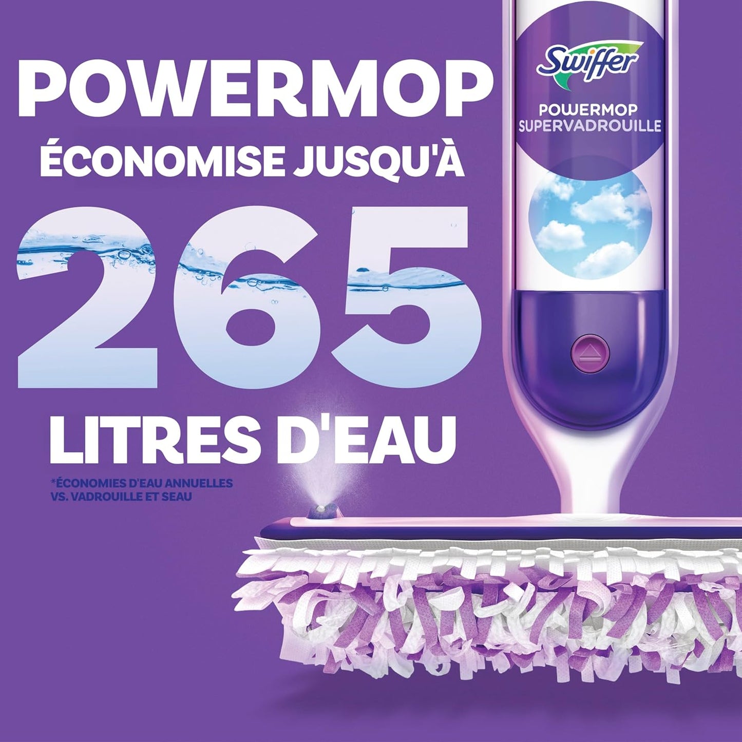 Swiffer PowerMop Floor Cleaning Solution with Unstopables Fresh Scent, 1.5 L Total (2 Count of 750 mL Each)