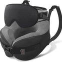 YFONG Travel Pillow for Long Flight Airplane, Head Strap Combo with 3D Contoured Sleep Eye Mask, Neck Pillow for Travel Essential, 360° Support Memory Foam Headrest, Prevent Bobbing, Drawstrap - Black