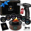 Electric Whiskey Smoker Kit with Torch, Father Day Gift for Whiskey Lover, 6 Wood Chips – Infuse Rich Smoky Flavors in Bourbon Old Fashioned & Cocktails, Birthday Gifts for Him, Dad (Without Butane)