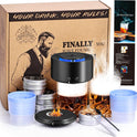 Electric Whiskey Cocktail Smoker Kit with 2 Glasses, 6 Flavors Wood Chips, 2 Ice Ball Molds, Bourbon Old Fashioned Drink Smoker Set, Gifts for Men Dad Husband Father, Built-in Lighter, No Need Butane