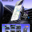 Phone Holder Car, 3-in-1 Universal Car Phone Holder Mount Windshield Dashboard Air Vent Cell Phone Car Mount Hands Free Car Phone Handlebar Mount for iPhone Android Smartphone Handlebar Accessories