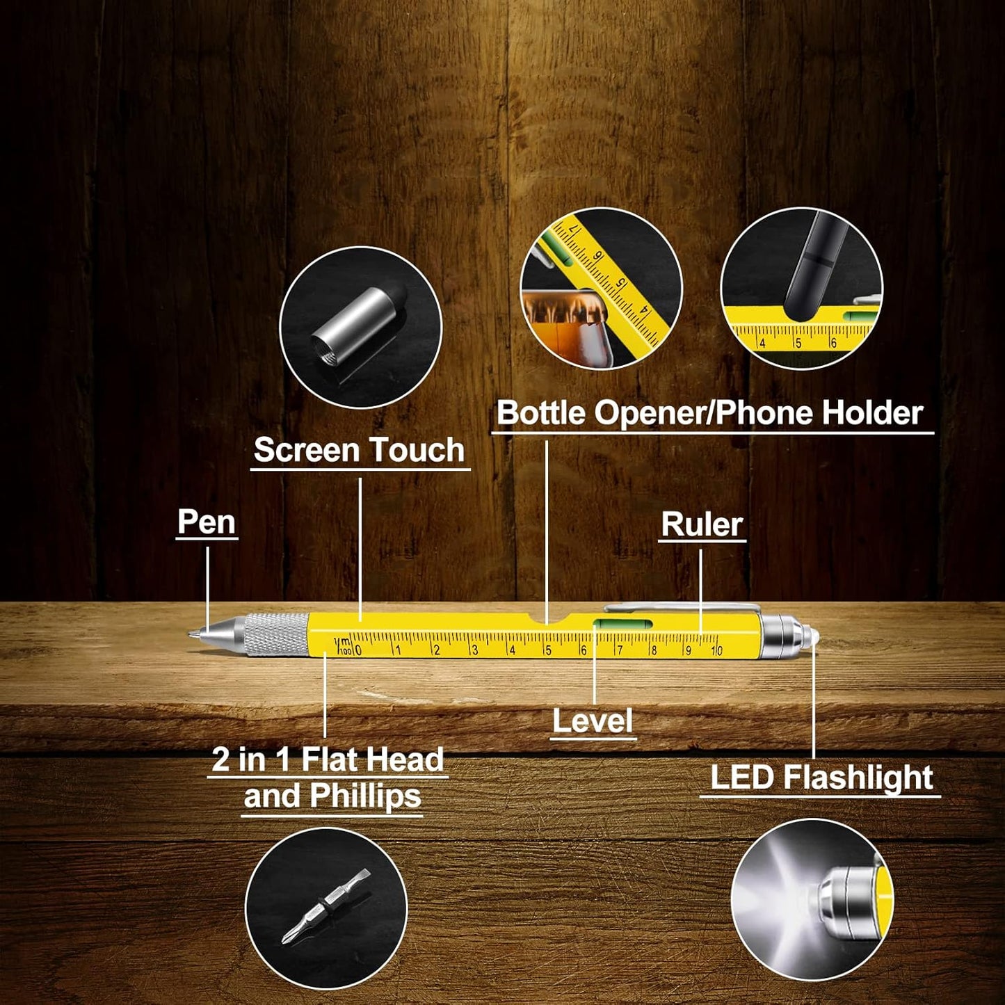 KEZKALS Fathers Day Gift Ideas, 9 in 1 Multitool Pen Gifts for Men, Fathers Day Gift from Daughter Wife Son, Anniversary Birthday Gifts for Men, Mens Gifts for Him Dad Grandpa, Cool Gadgets Tools
