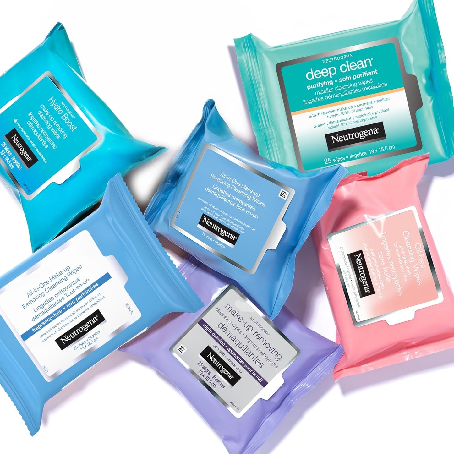Neutrogena Night Calming Makeup Remover Face Wipes, 100% Plant-Based Cloth Hypoallergenic Nighttime Cleansing Towelettes, Remove Waterproof Makeup, Dirt & Oil, Dermatologist Tested, 50 Count (2 x 25 Count)