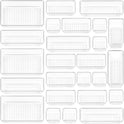 Vtopmart 25 PCS Plastic Clear Drawer Organizer, Acrylic Desk Drawer organizers, Organization and Storage for Makeup, Bathroom, Office, kitchen, Bedroom