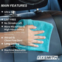 FIXSMITH Microfiber Cleaning Cloth - Pack of 8, Size: 12 x 16 in, Multi-Functional Cleaning Towels, Highly Absorbent Cleaning Rags, Lint-Free, Streak-Free Cleaning Cloths for Car Kitchen Home Office.