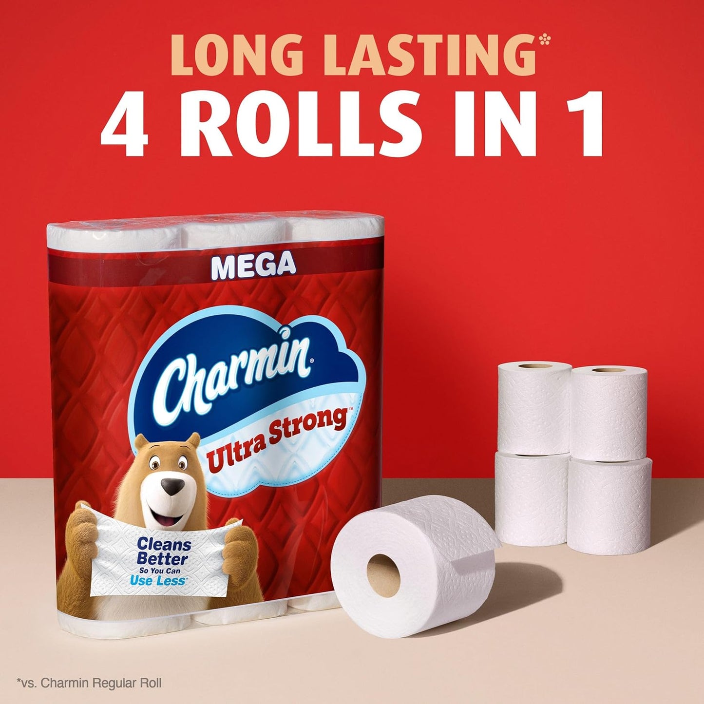 Charmin Toilet Paper Ultra Strong, 18 Mega Rolls = 72 Regular Rolls