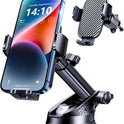 Phone Holder Car, 3-in-1 Universal Car Phone Holder Mount Windshield Dashboard Air Vent Cell Phone Car Mount Hands Free Car Phone Handlebar Mount for iPhone Android Smartphone Handlebar Accessories