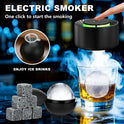 Electric Whiskey Smoker Kit - Old Fashioned Cocktail Smoker Kit with 6 Wood Chips No Butane Needed, Rechargeable Drink Smoker Set with Lights, Bourbon Gift Ideas for Men Dad Husband
