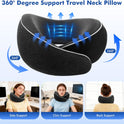 Travel Neck Pillow for Airplane – Memory Foam Neck Pillow for Travel, Ergonomic Neck Support Pillow for Sleeping on Plane, Comfortable Portable Travel Pillow for Flights, Car, Office