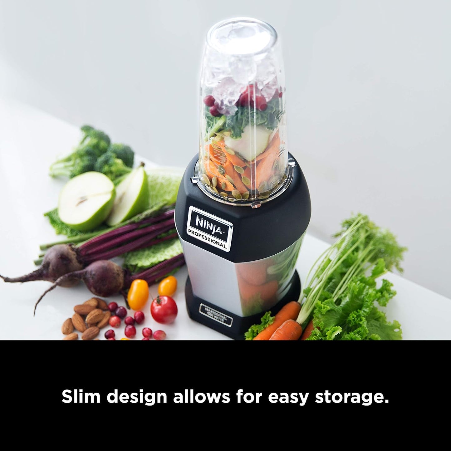 Ninja BL450C, Nutri Pro Personal Blender For Juices, Shakes & Smoothies, 18 and 24 Oz cups, Black/Silver, 900W (Canadian Version)