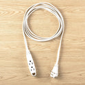 Globe Electric 24302 10ft Medium Duty 3-Outlet Indoor Extension Cord, Grounded, Right Angle Plug, White