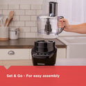 BLACK+DECKER 3-in-1 8-Cup Food Processor, Mutlifunctional and Dishwasher Safe, Black 450W, FP4200BC