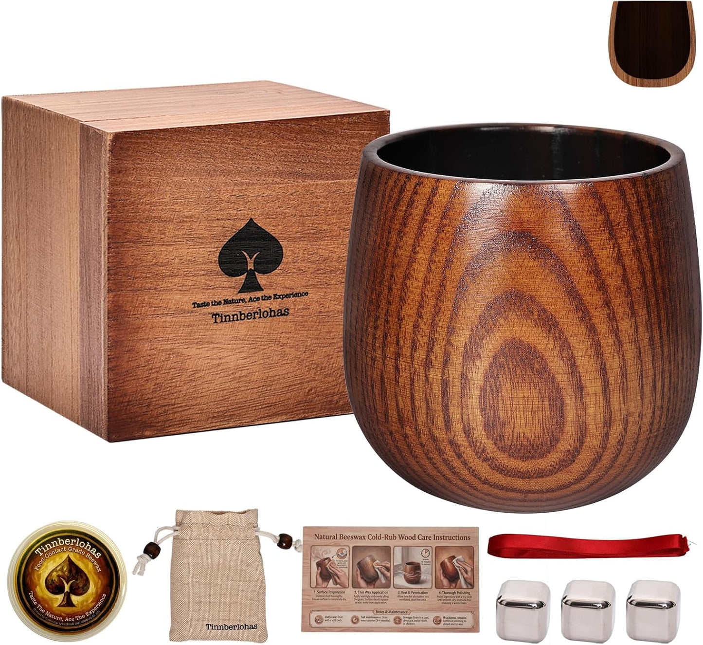 Charred Wooden Whiskey Glass Set – Durable Bourbon Tumbler for Men, Insulated Old Fashioned Glass – Whiskey Gifts for Husband, Dad, Brother – Birthday, Christmas, Father’s Day, Retirement