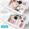 Vtopmart 25 PCS Plastic Clear Drawer Organizer, Acrylic Desk Drawer organizers, Organization and Storage for Makeup, Bathroom, Office, kitchen, Bedroom