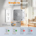 Multi Plug Outlet Extender, TESSAN 900J Surge Protector Plug Extension Block, 8 Outlet Splitter with 3 USB Ports (1 USB C), Electrical Socket for Home Office Dorm Room Essentials, Gray