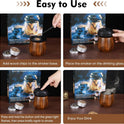 Electric Whiskey Smoker Kit with Unique Charred Wooden Glasses, Cocktail Bourbon Smoker with 6 Flavors Wood Chips, Instant Smoke Output – Ideal Gift for Cocktail & Whiskey Lovers
