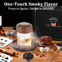 Electric Whiskey Smoker Kit - Built-in Lighter, 6 Lighting Colors, Rechargeable Cocktail Smokers Kit with 6 Wood Chips, Old Fashioned Drink Smoker Kit, Birthday Gifts for Men, Dad (No Butane)