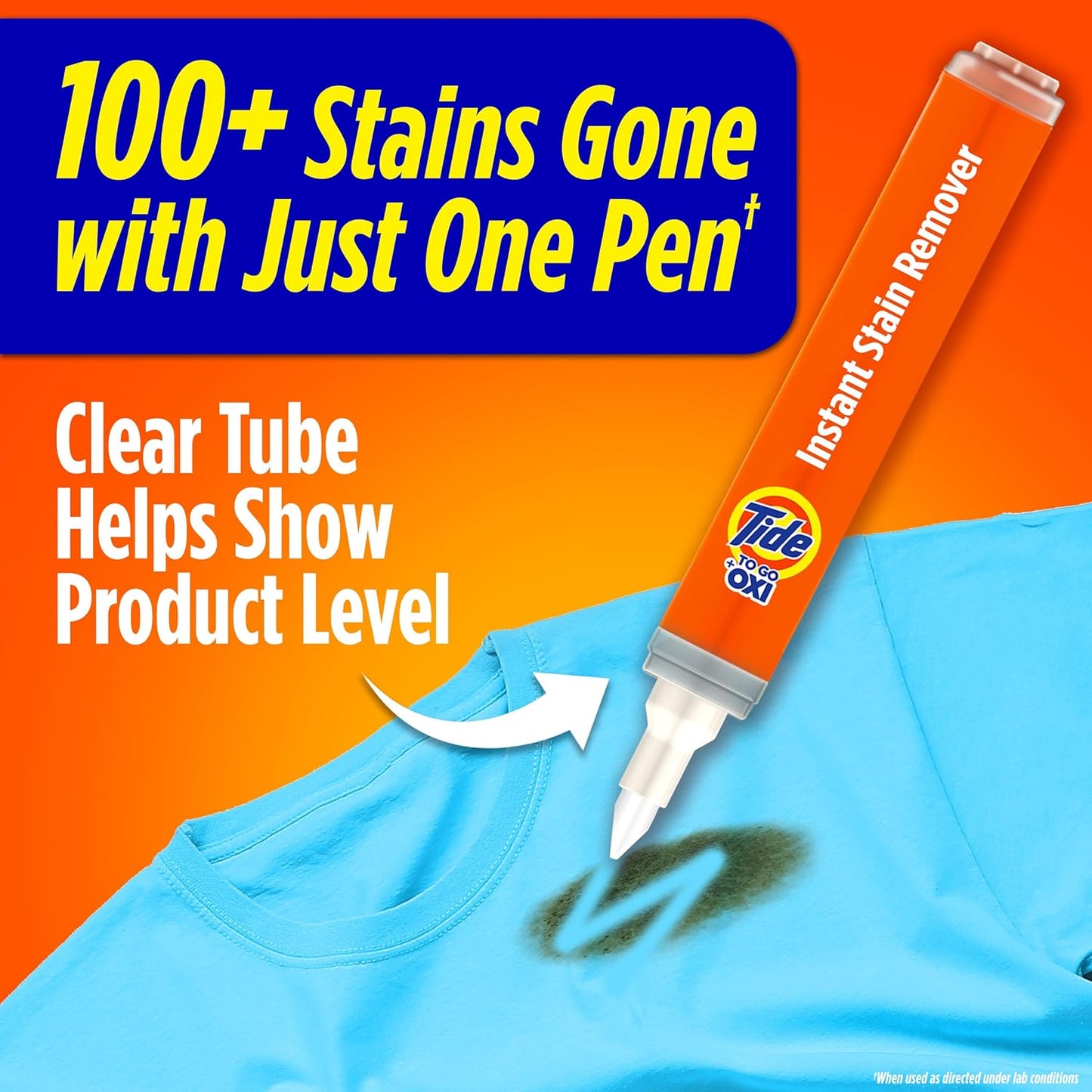 Tide To Go Instant Stain Remover, Tide Pen Stain Remover for Clothes, Instant Stain Remover Pen & Spot Cleaner, Portable & Travel-Friendly, Works on Food & Drink Stains, 1 Count Pack
