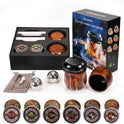 Electric Whiskey Smoker Kit with Unique Charred Wooden Glasses, Cocktail Bourbon Smoker with 6 Flavors Wood Chips, Instant Smoke Output – Ideal Gift for Cocktail & Whiskey Lovers