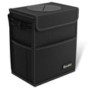 K KNODEL Car Trash Can, Waterproof Auto Garbage Can, Car Trash Can with Lid, Leak-Proof Car Storage Bag, Car Bin Hanging (Medium, Black)