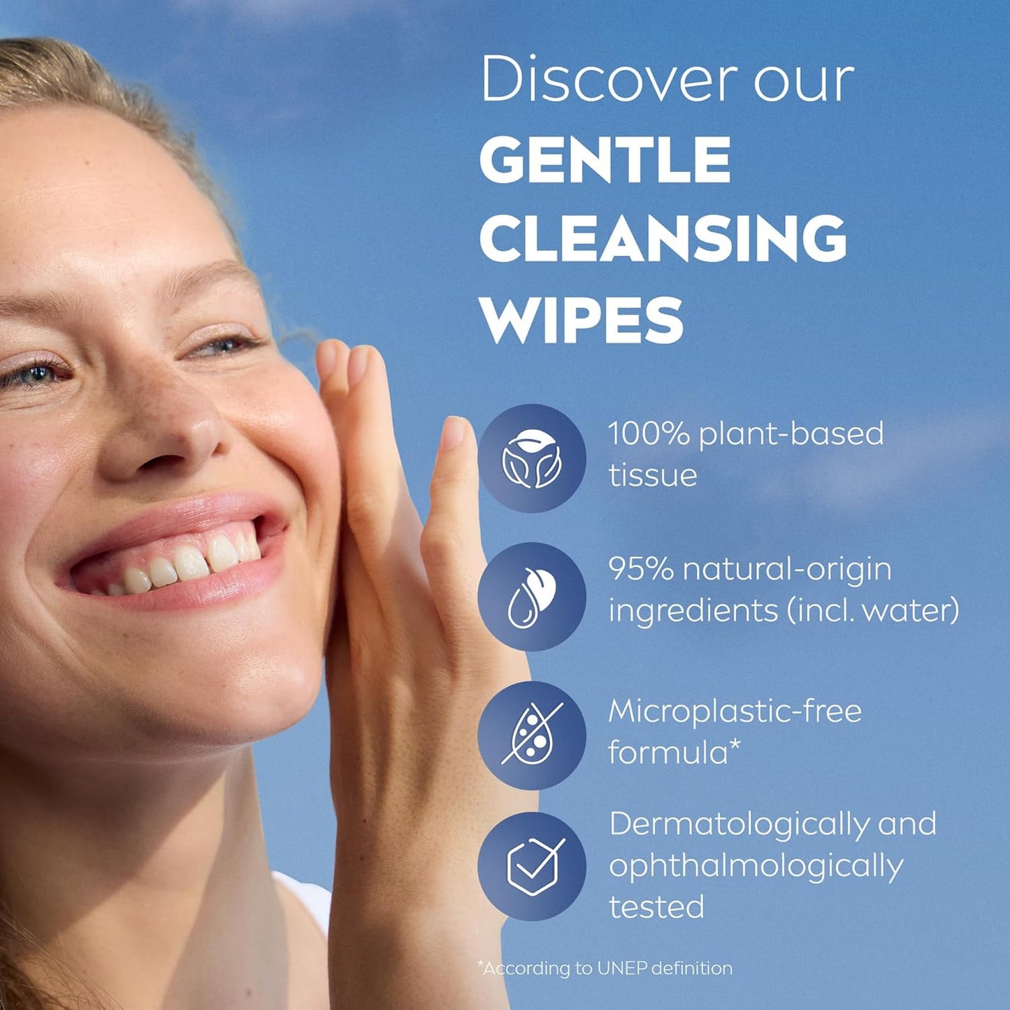NIVEA 3-in-1 Biodegradable Face Cleansing & Make-up Removing Wipes for Normal Skin, 40 Wipes