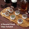 Electric Whiskey Smoker Kit with Unique Charred Wooden Glasses, Cocktail Bourbon Smoker with 6 Flavors Wood Chips, Instant Smoke Output – Ideal Gift for Cocktail & Whiskey Lovers