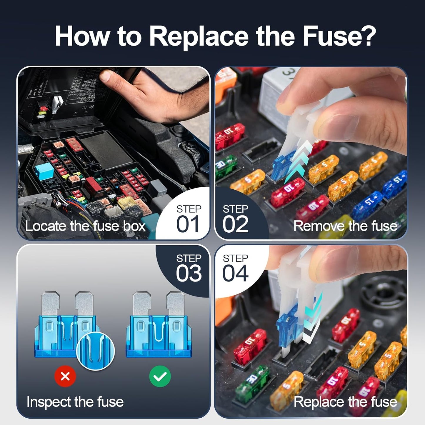 JOREST 300Pcs Car Fuses Assortment Kit,160 Mini Blade Fuses Automotive + 90 Standard Auto Fuses + 50 Micro Fuse + Fuse Puller – for Car/RV/Truck/Motorcycle(2Amp 3A 5A 7.5A 10A 15A 20A 25A 30A 35A 40A)