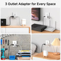 Cable Matters [UL Listed] 3-Pack 3 Outlet Wall Adapter, 3 Outlet Power Cube, Outlet Splitter in White