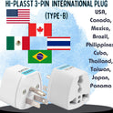 Canada Universal Travel Plug Adapter, 4 pc, UK India European to US Adapter, US Plug Adapter, US Travel Adapter, Plug Converter, Universal Travel Adapter(Gray)