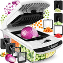 Fullstar Vegetable Chopper & Cutter - Slicer Dicer Spiralizer with Container for Food Veggie Onion Cucumber Tomato Salad Potato French Fry - Kitchen Essentials & Gadgets (PRO 4-in-1, White)