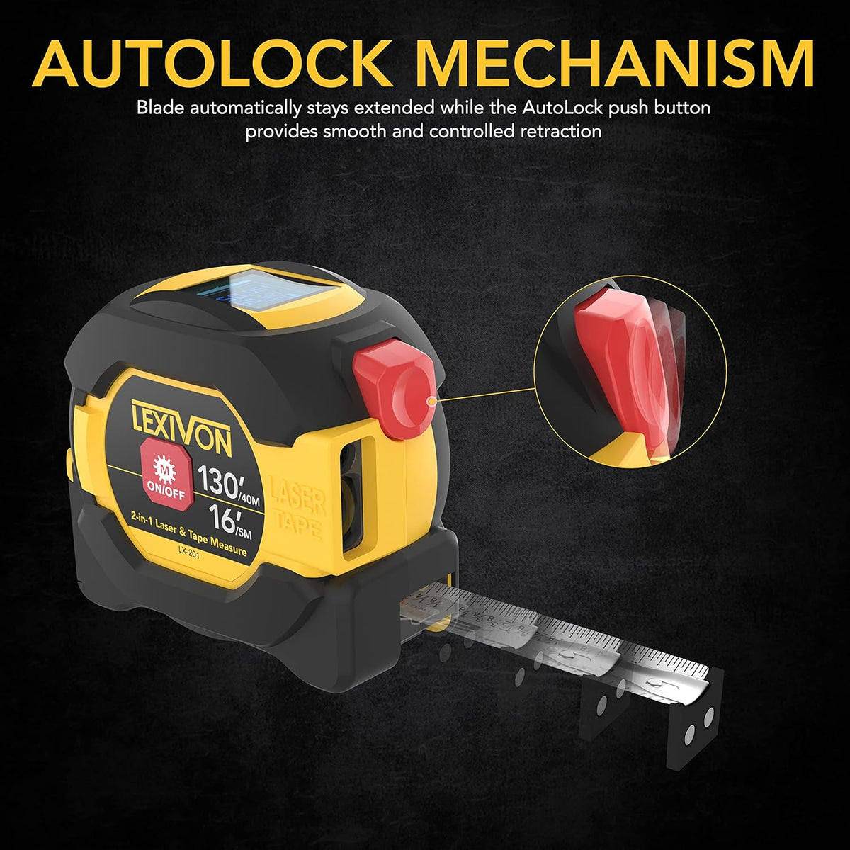 LEXIVON 2 in 1 Digital Laser Tape Measure