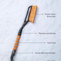 AstroAI 27" Snow Brush and Detachable Ice Scraper with Ergonomic Foam Grip for Cars, Trucks, SUVs (Heavy Duty ABS, PVC Brush, Orange)