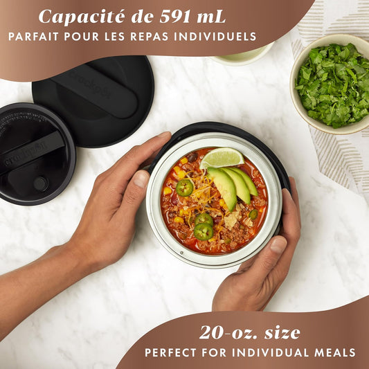 Crock-Pot Electric Lunch Box, Portable Food Warmer for On-the-Go, 20-Ounce (591 mL), Black Licorice
