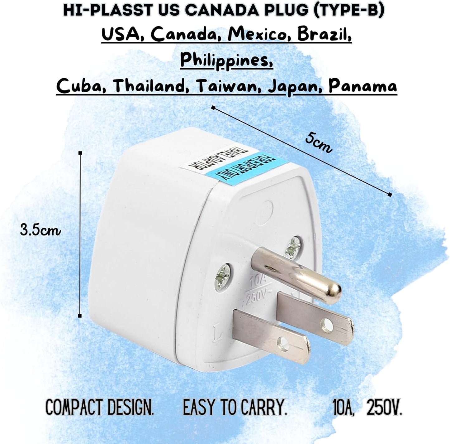 Canada Universal Travel Plug Adapter, 4 pc, UK India European to US Adapter, US Plug Adapter, US Travel Adapter, Plug Converter, Universal Travel Adapter(Gray)