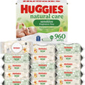Huggies Natural Care Sensitive Baby Wipes, Unscented, Hypoallergenic, 99% Purified Water, 15 Flip-Top Packs (960 Wipes Total)