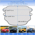 Tevlaphee Windshield Sun Shade, Windshield Sun Shade, 3 Magnet, Block UV Rays, Foldable, Sun Visor Protector for SUV Truck to Keep Vehicle Cooler, 197 * 128cm